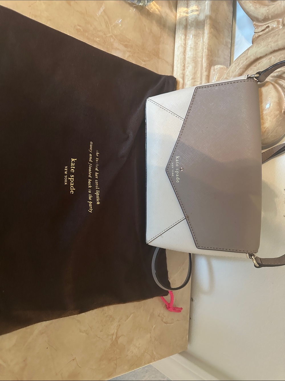 kate spade Two-Tone Gray & White Envelope Crossbody Bag
